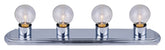 Canarm IVLBS14CH Vanity Light, 60 W, 4-Lamp, G Lamp, Steel Fixture, Chrome Fixture